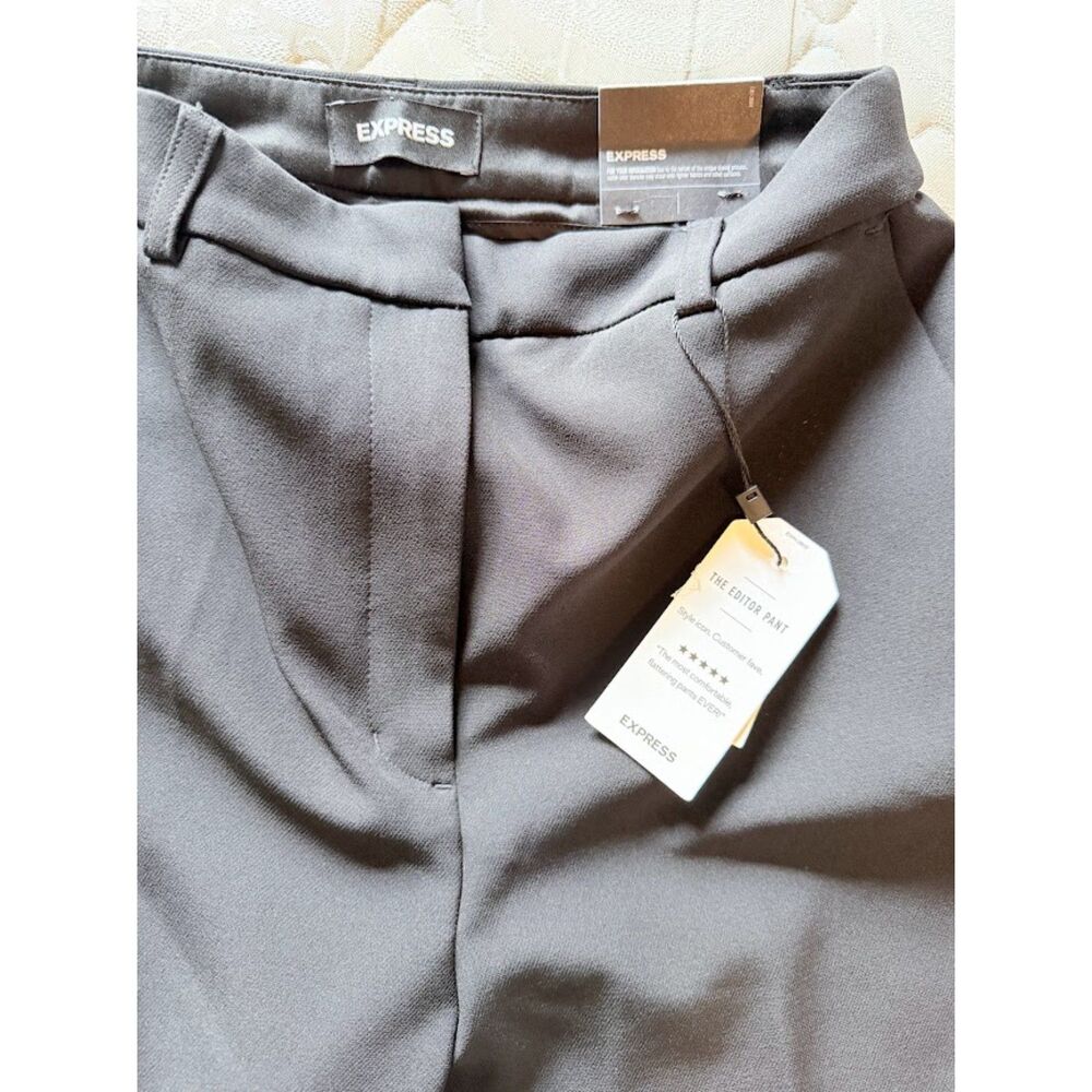 New Express Women's Editor Straight Super High Rise Pants - Black - 6S NWT - Picture 2 of 5